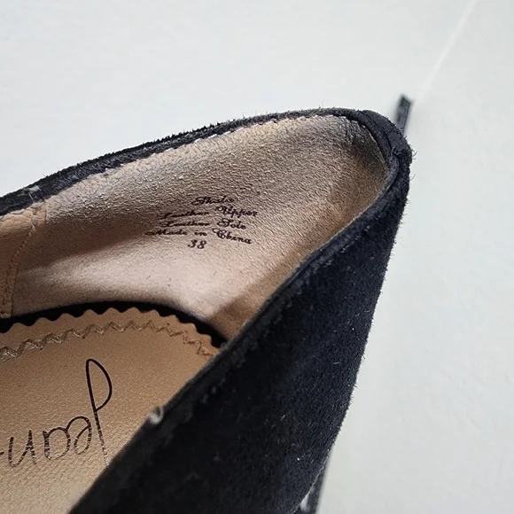 Jean-Michel Cazabat Black Suede Peep Toe Heels Size 38/8 - Picture 4 of 11